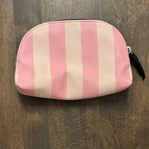 Victoria's Secret Pink and Cream Striped Cosmetic Bag